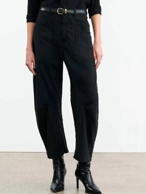 Ruti true Black The Slouchy soft twill pant barrel leg womens 6 gorpcore